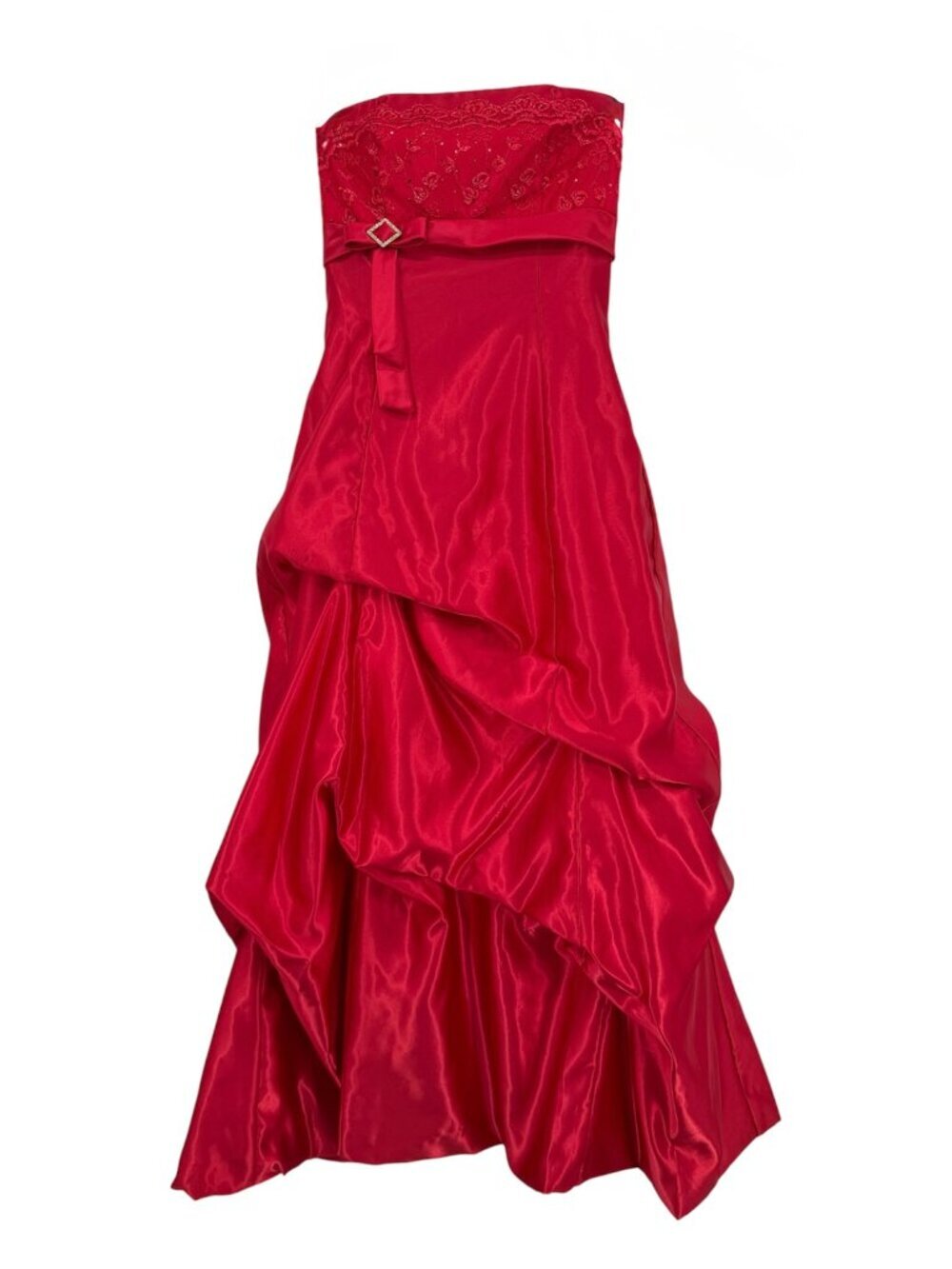 Jessica McClintock for Gunne Sax Strapless Red Formal Gown Prom Dress Size 7